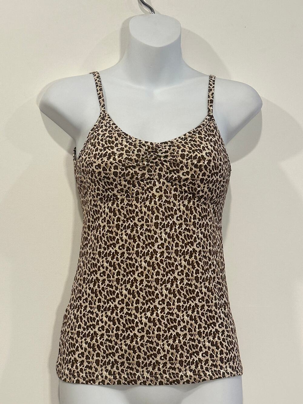 Vintage Y2K Jassie Japanese Brand Leopard Cheetah Print Cami Tank Top Small